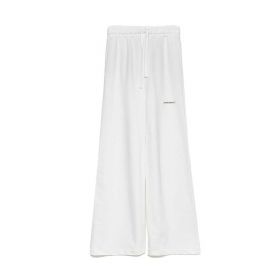 PANTALONI DONNA HINNOMINATE TROUSERS IN FELPA A PALAZZO OFF WHITE HNW127SP 122
