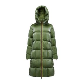 K-WAY DONNA PIUMINO ORLIN HEAVY BRICK-LIKE QUILTED GREEN METAL K7123BW CO	